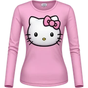 Realistic ultra Detailed , fitted, Hello kitty long sleeve shirt sticker