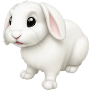 white bunny on white sticker