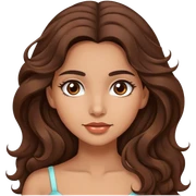 Beautiful girl,brown hair,wavy hair，long hair,brown eyes,hispanic sticker