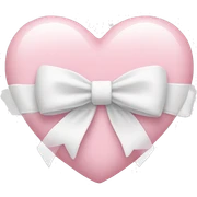 Pastel pink heart with white bow sticker