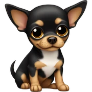Black tan chihuahua sitting sticker