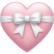 Pastel pink heart with white bow sticker