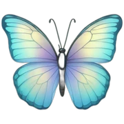 Pastel blue iridescent butterfly sticker