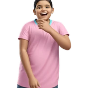 laughing boy in pink shirt sticker