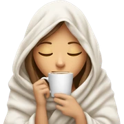 girl white inside a blanket sipping coffee eyes closed sticker