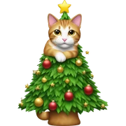 Cat christmas tree sticker