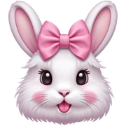 Make a rabbit sticking out its tongue with a pink bow on her head  sticker