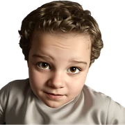 portrait of a young boy sticker
