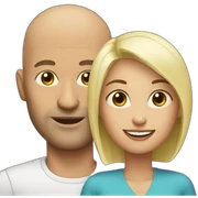 BALD MAN WITH WOMAN sticker