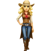 Cowboy blonde girl sticker