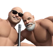 bald bros under blue sky sticker