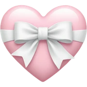 Pastel pink heart with white bow sticker