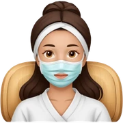 Lady with face mask spa beauty full face relaxing sticker