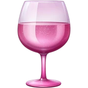 Pink sparkly wine glass sticker