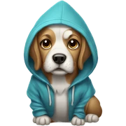 Dog wearing hoodie sticker