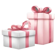 Light pink Christmas gifts under a white Christmas tree  sticker