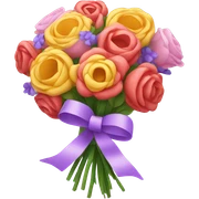bouquet of flowers with ribbons sticker
