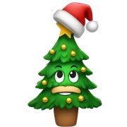 Christmas tree wearing a hat sticker