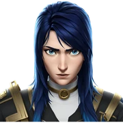 caitlyn portrait with blue hair sticker