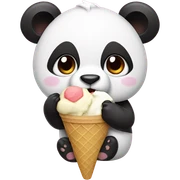 Panda eating ice cream sticker