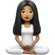 Girl with very long black hair in a yoga position  sticker