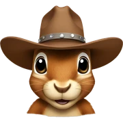Squirrel wearing a cowboy hat sticker