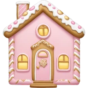 light pink and gold and white gingerbread house sticker