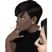 smoking girl with earrings sticker
