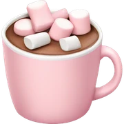 Light Pink mug of hot chocolate with marshmallows  sticker