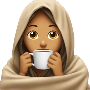girl inside a blanket sipping coffee eyes closed sticker