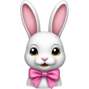 bunny with pink bow sticker