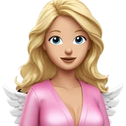 smiling angel with wings sticker