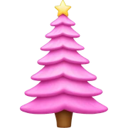 Pink Christmas tree sticker