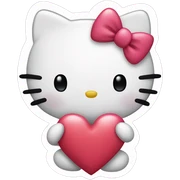 hello kitty with heart sticker
