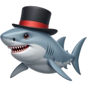 Shark with a top hat sticker