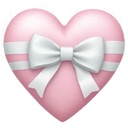 Pastel pink heart with white bow sticker