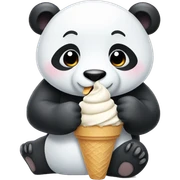 Panda eating ice cream sticker