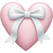Pastel pink heart with white bow sticker