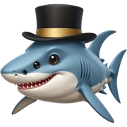 Shark with a top hat панда sticker