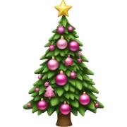 christmas tree with pink ornaments  sticker