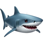 Shark with a top hat sticker