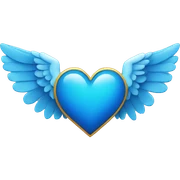 Blue heart with wings sticker