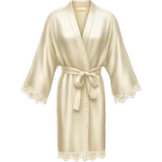 Cream silk lace robe sticker