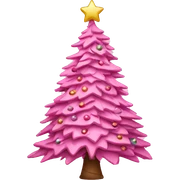 pink christmas tree sticker