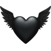Black heart with wings and horns sticker
