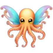 octopus with fairy wings sticker