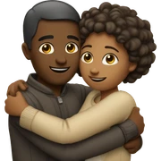 couple hug with warm smiles sticker