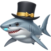 Shark with a top hat sticker