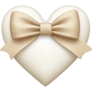 white heart with beige bow sticker