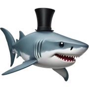 Shark with a top hat sticker